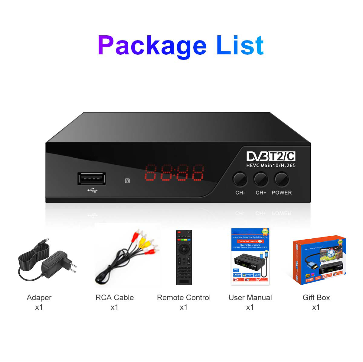 HEVC European DVB-T2 Receiver supplier
