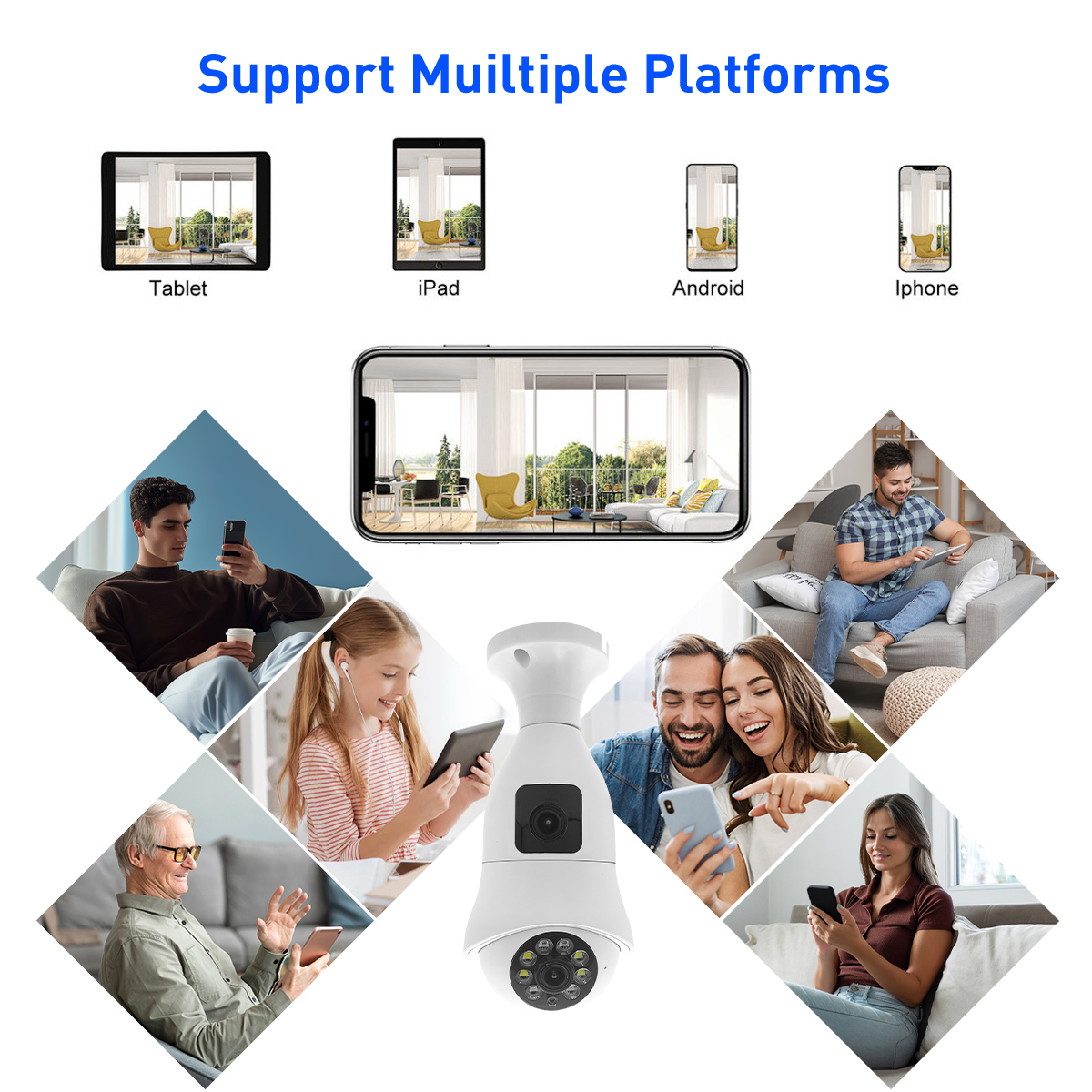 V380 RVSQ005 WiFi 2MP Bulb IPC manufacture