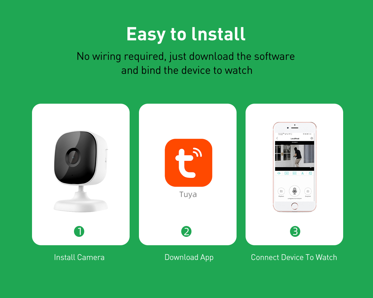 Tuya RC1 WiFi 1/2/4MP Indoor Fixed Cube IPC factory