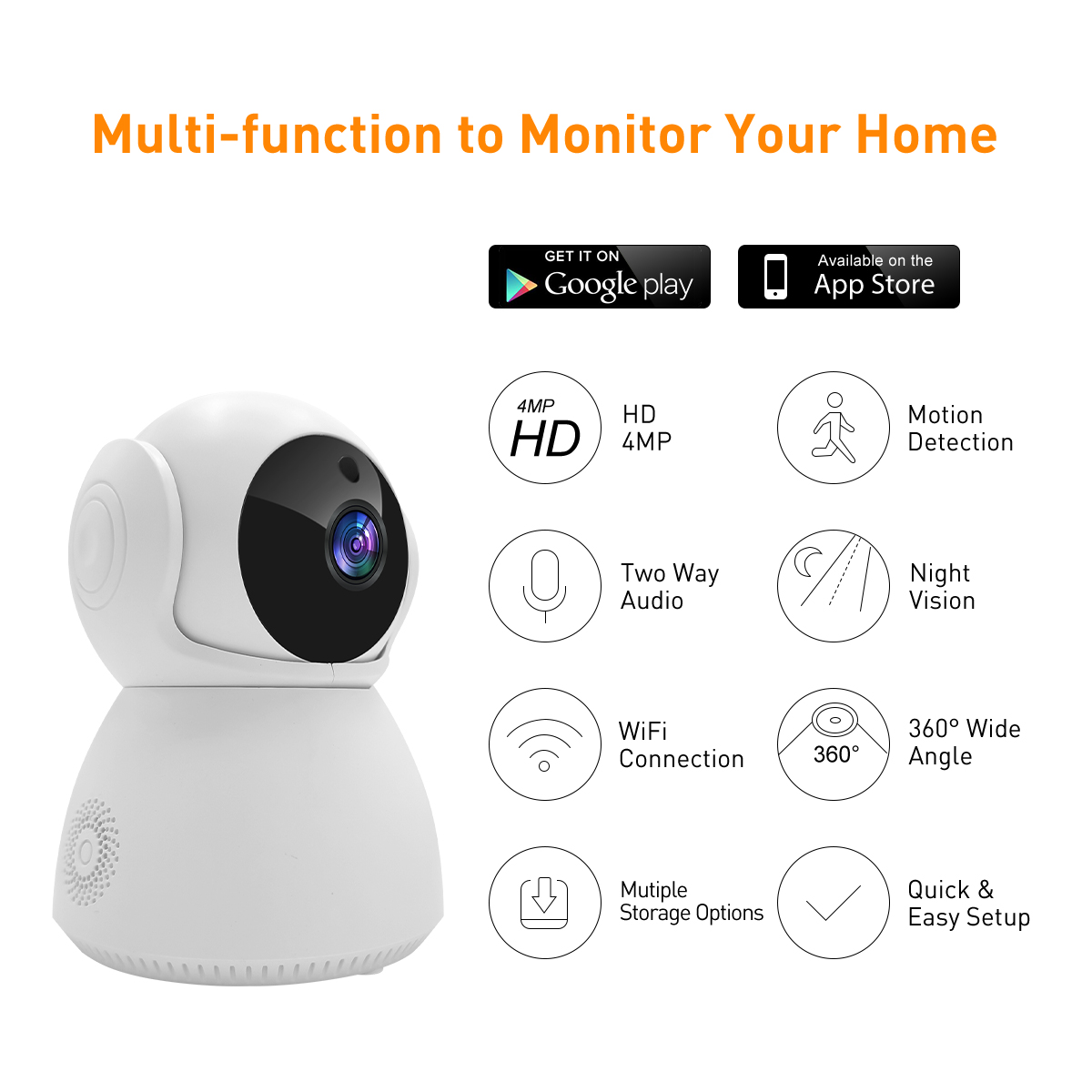 V380 RP15 WiFi/LAN 4MP Indoor PTZ IPC factory