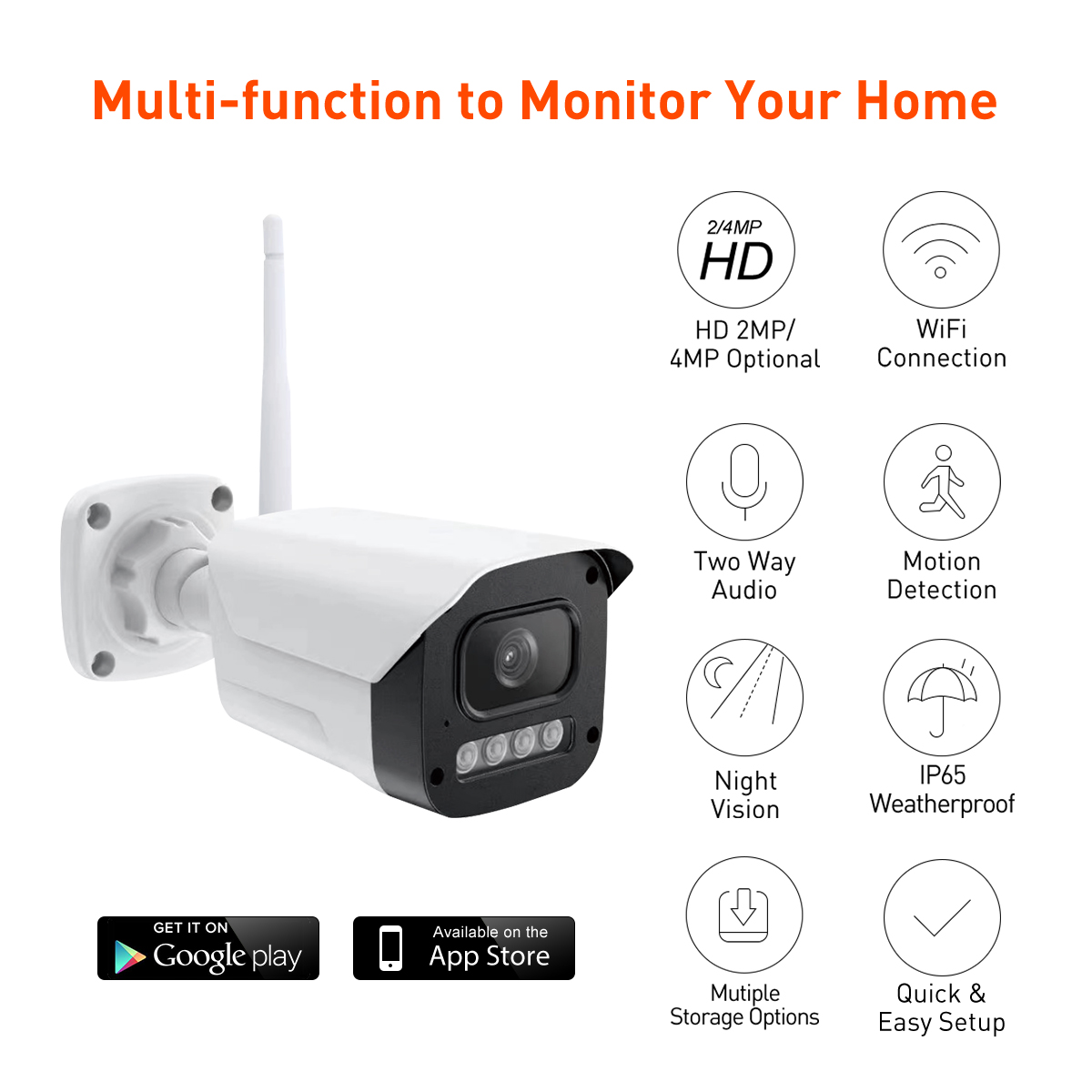 Tuya RB3 WiFi 2MP Outdoor Waterproof Bullet IPC factory
