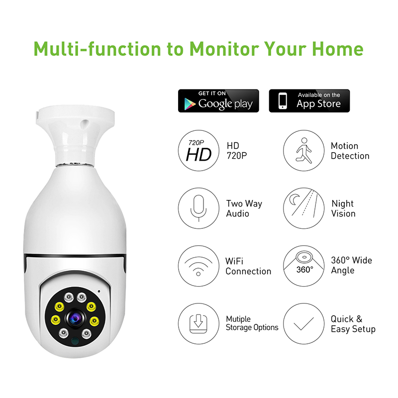 V380 RL3A وای فای 1MP لامپ IPC