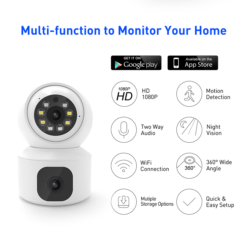 V380 RVBQ2 WiFi 2MP دوربین PTZ داخلی