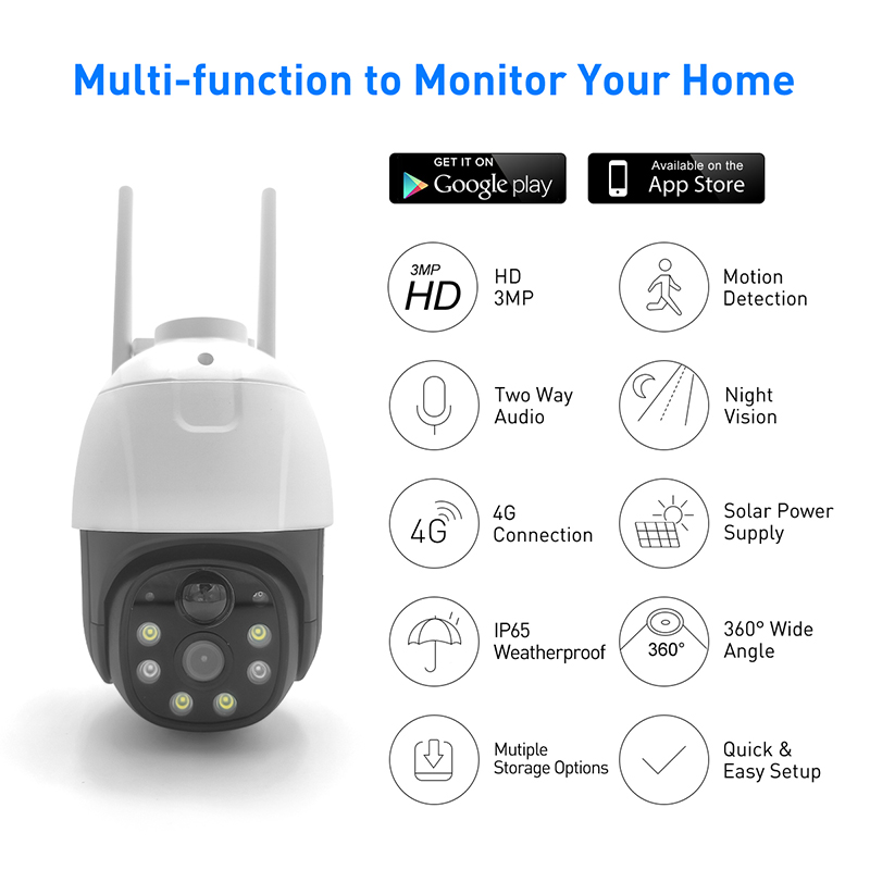 V380 RVP5 Plus 4G Solar 2MP Wasserdichtes Outdoor IPC  